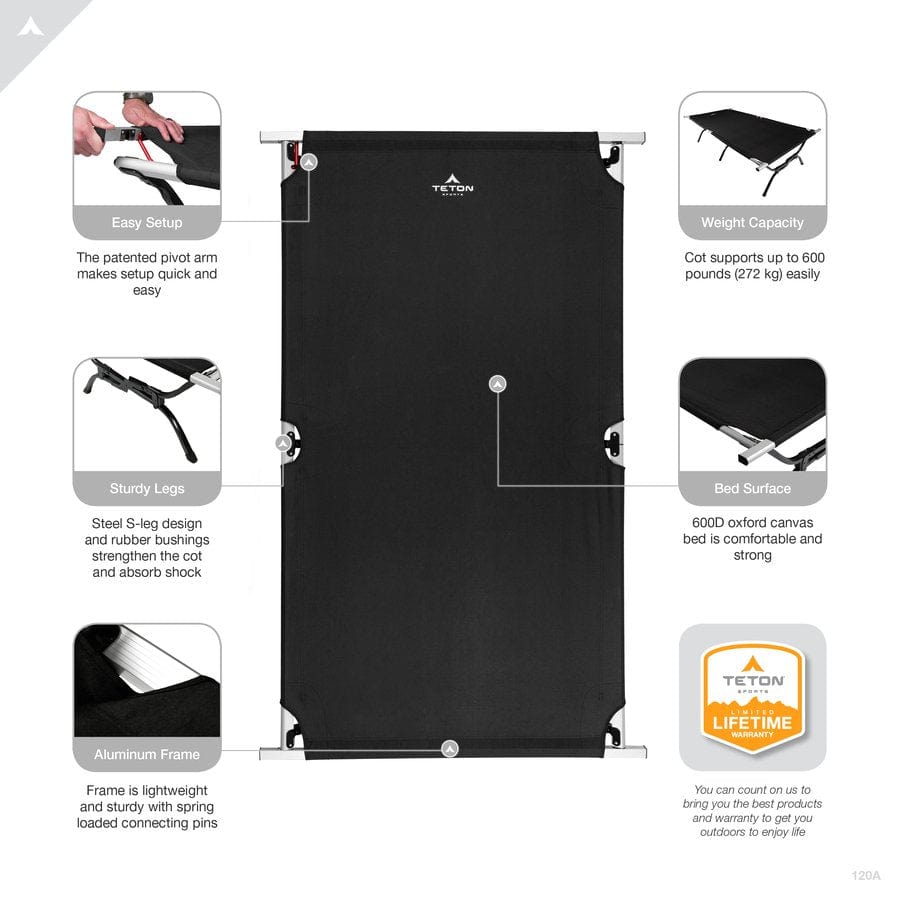 Camp Cot mit Pivot Arm (Abenteurer & Universal)